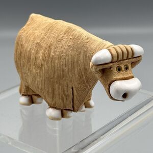 Vintage Artesania Rinconada Highland Horned Cow Glazed Accents READ 4" Farmcore